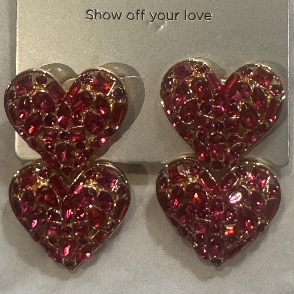 Three Heart Earrings Valentines